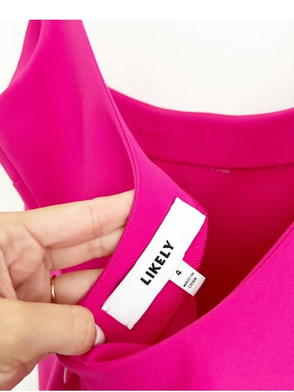 Likely Pink Scoop Back Sleeveless Pencil Sheath Dress Size 4 - Picture 3 of 5
